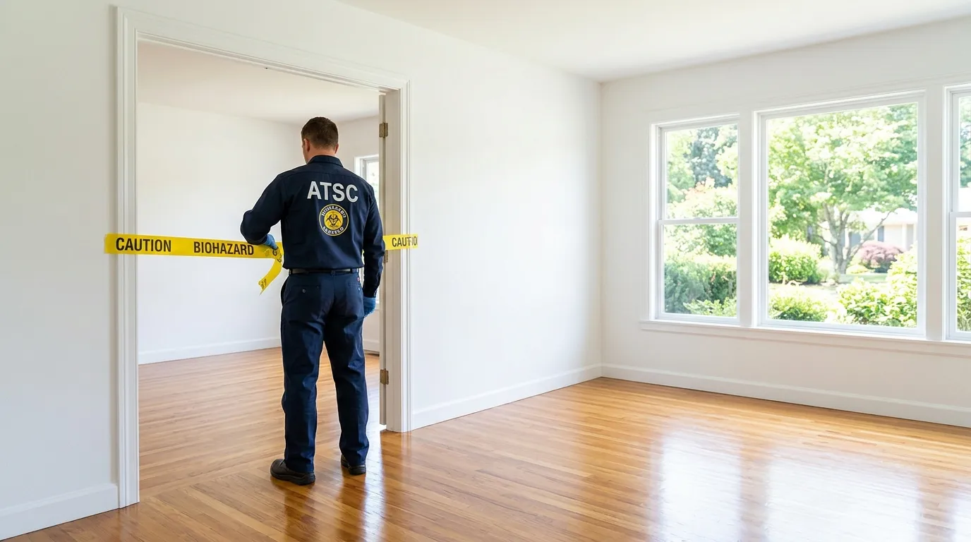 Certified biohazard cleanup crew performing Decomposition Cleanup in East Perrine